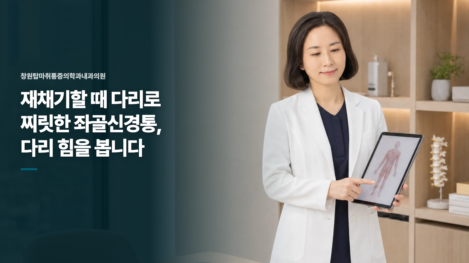 재채기할 때 다리로 찌릿한 좌골신경통, 다리 힘을 봅니다