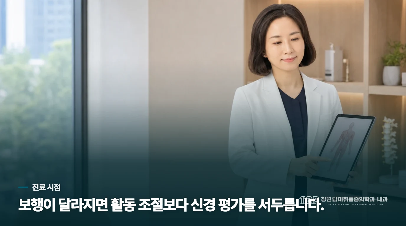 다리 힘이 떨어지면 걷기보다 평가가 앞섭니다