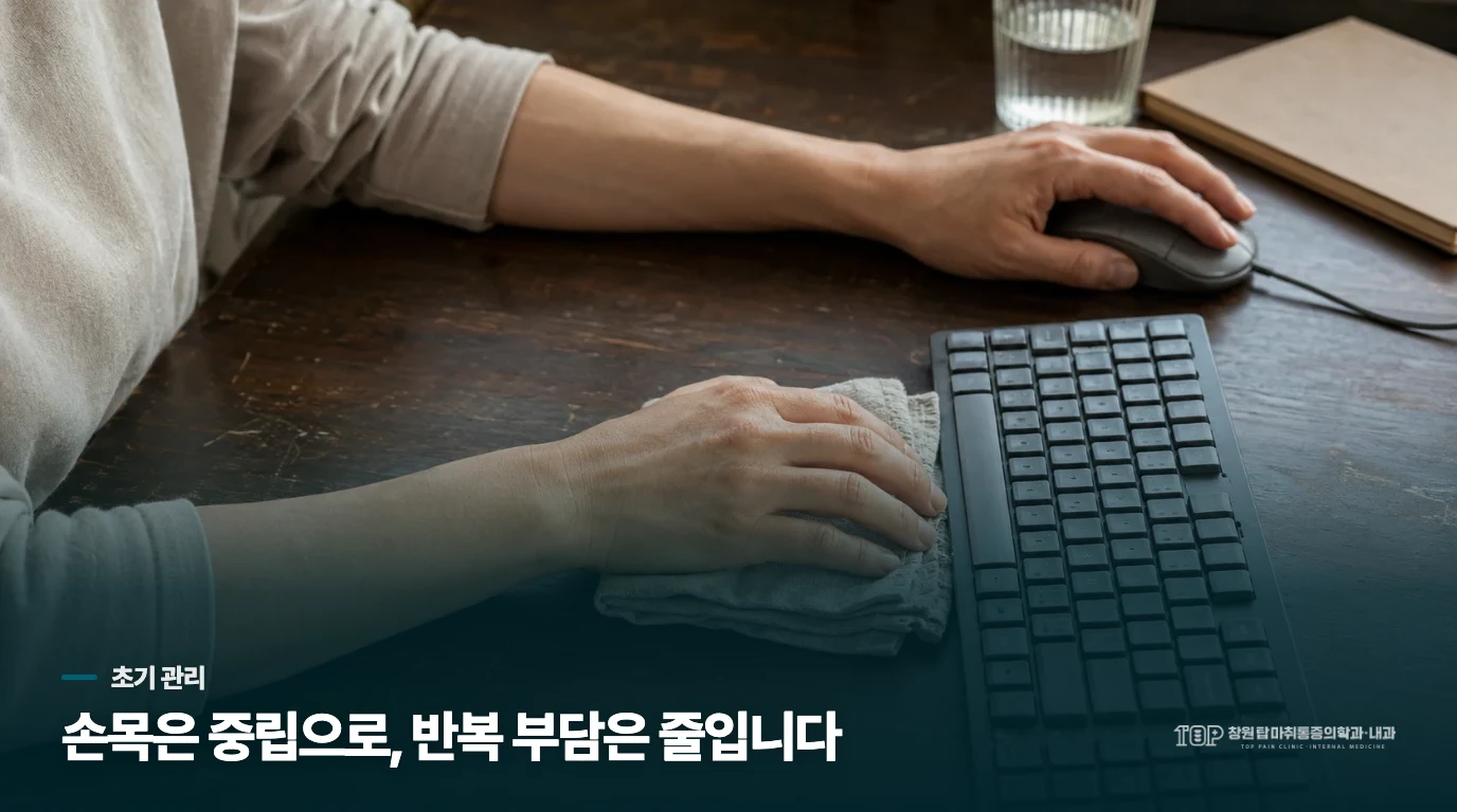가벼운 증상에는 손목을 편하게 두는 방법부터 씁니다