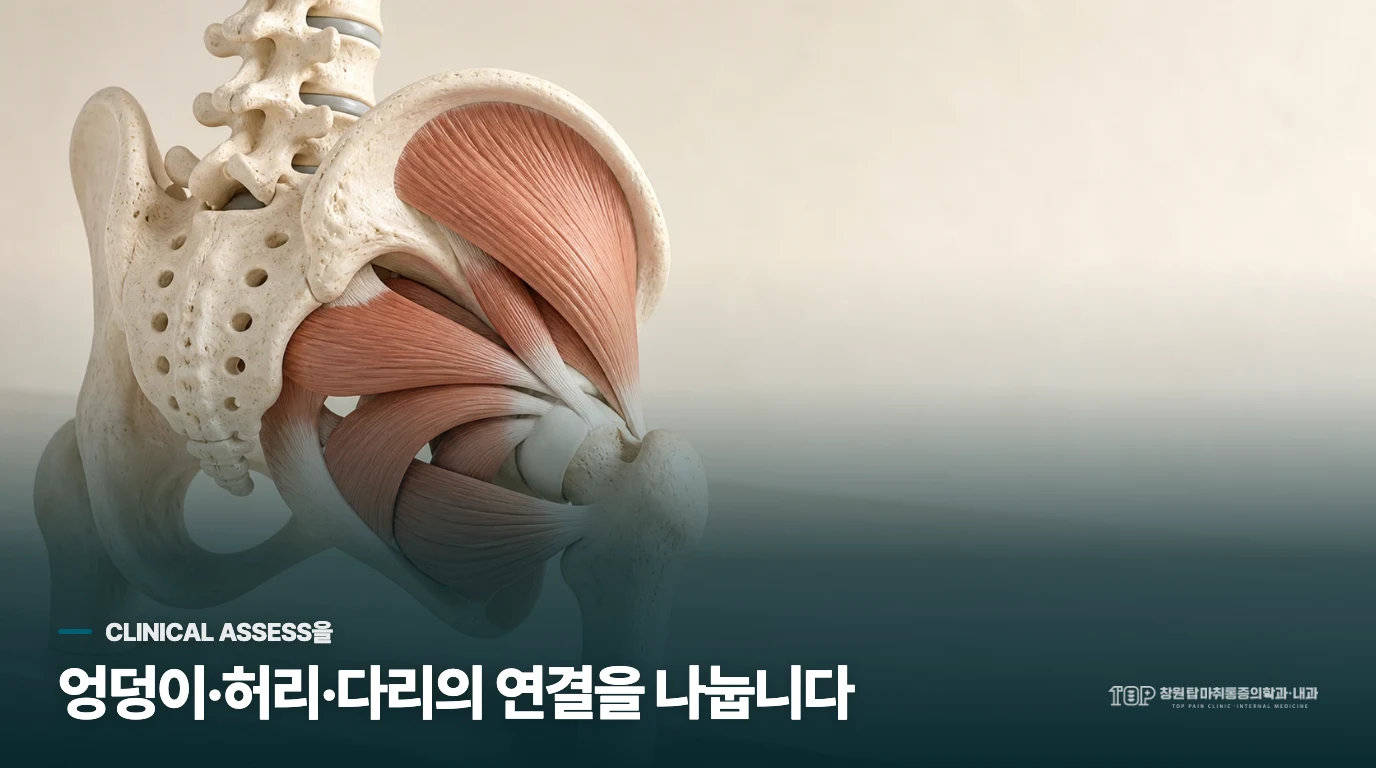 진료에서는 엉덩이와 허리·다리를 나누어 봅니다