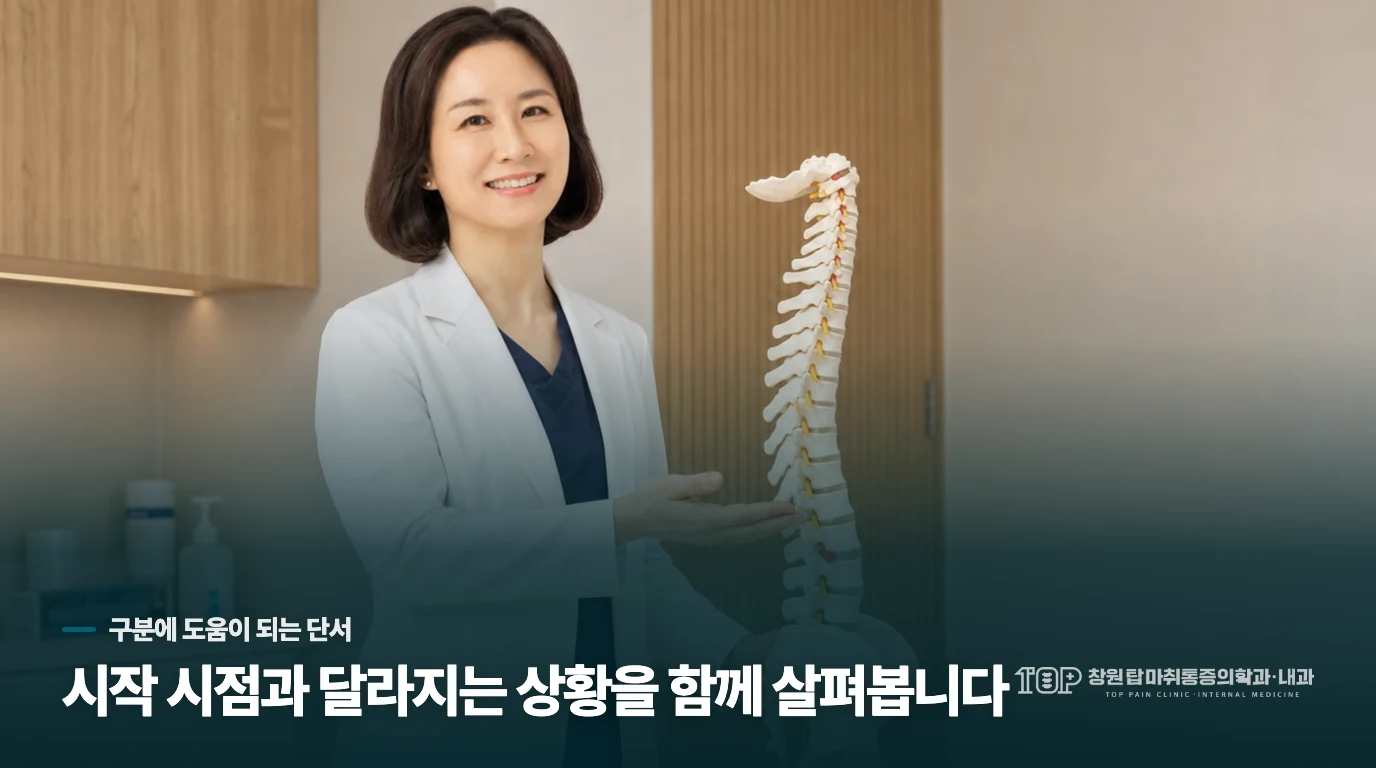 진료에서는 아픈 동작을 재현해 봅니다