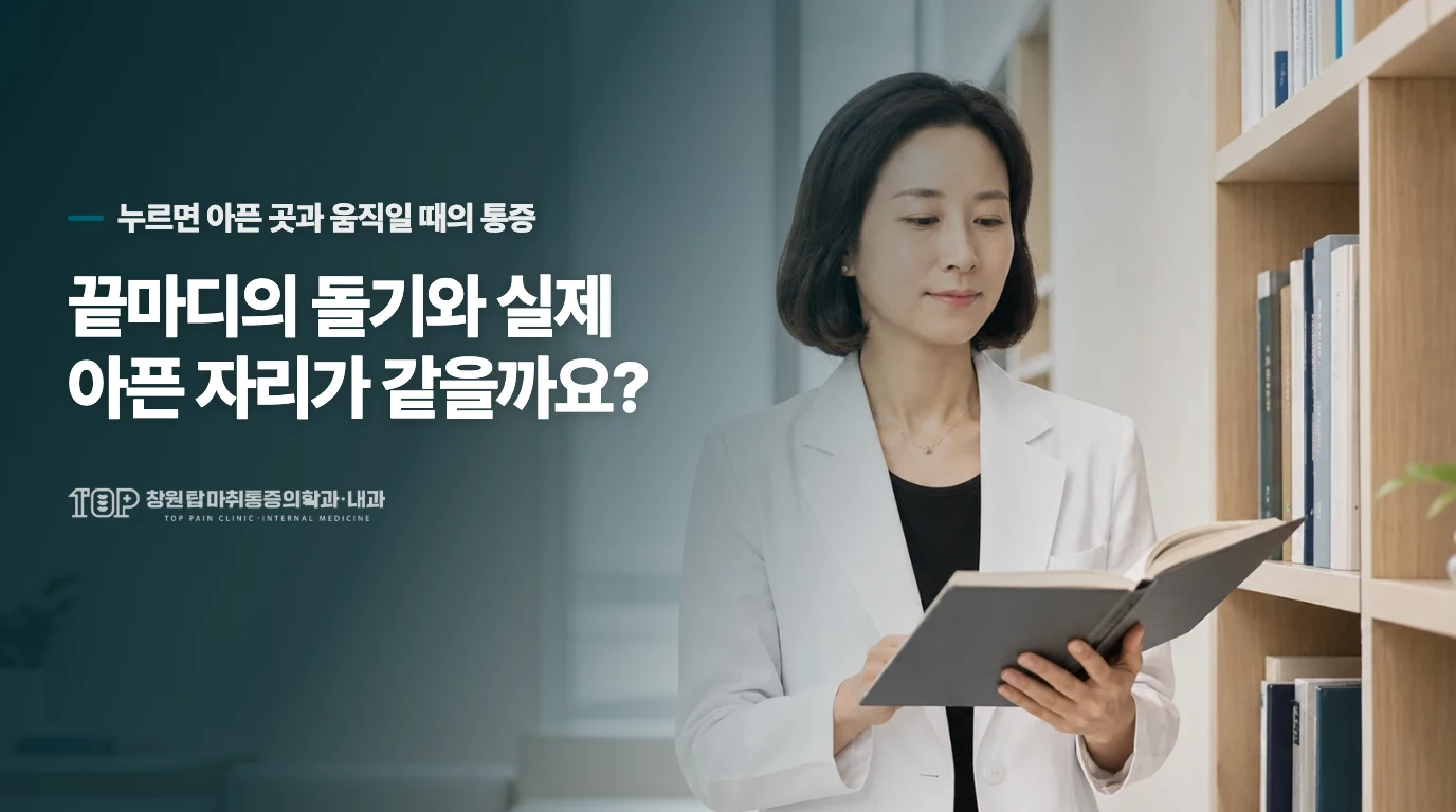 끝마디의 돌기와 실제 아픈 자리가 같을까요?