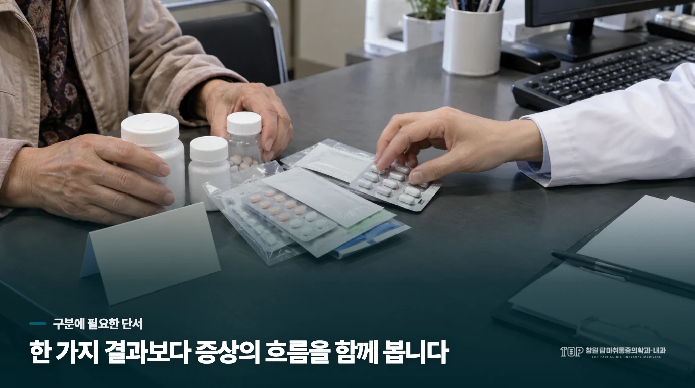 가방에 약통을 챙기는 손 중심 생활 장면