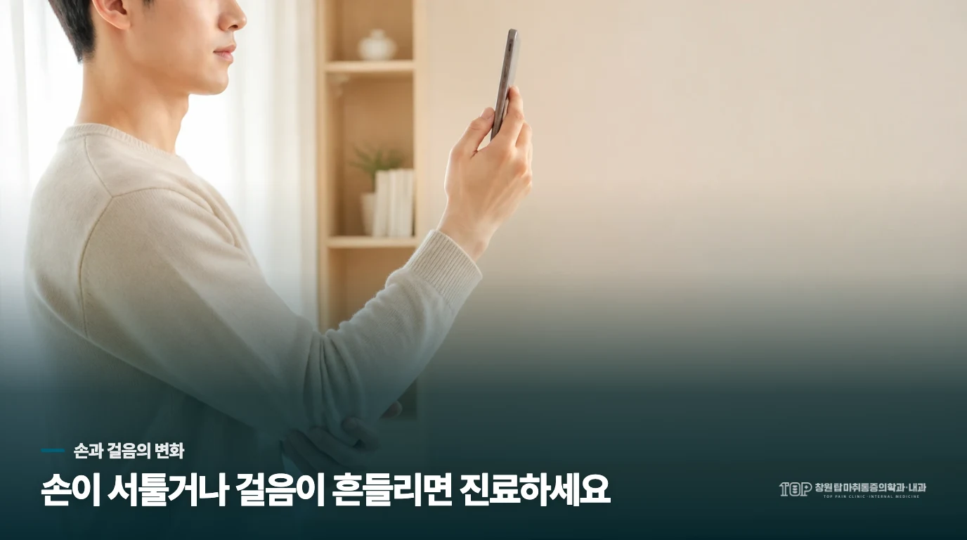 손이 서툴거나 걸음이 흔들리면 통증 세기보다 기능을 봅니다