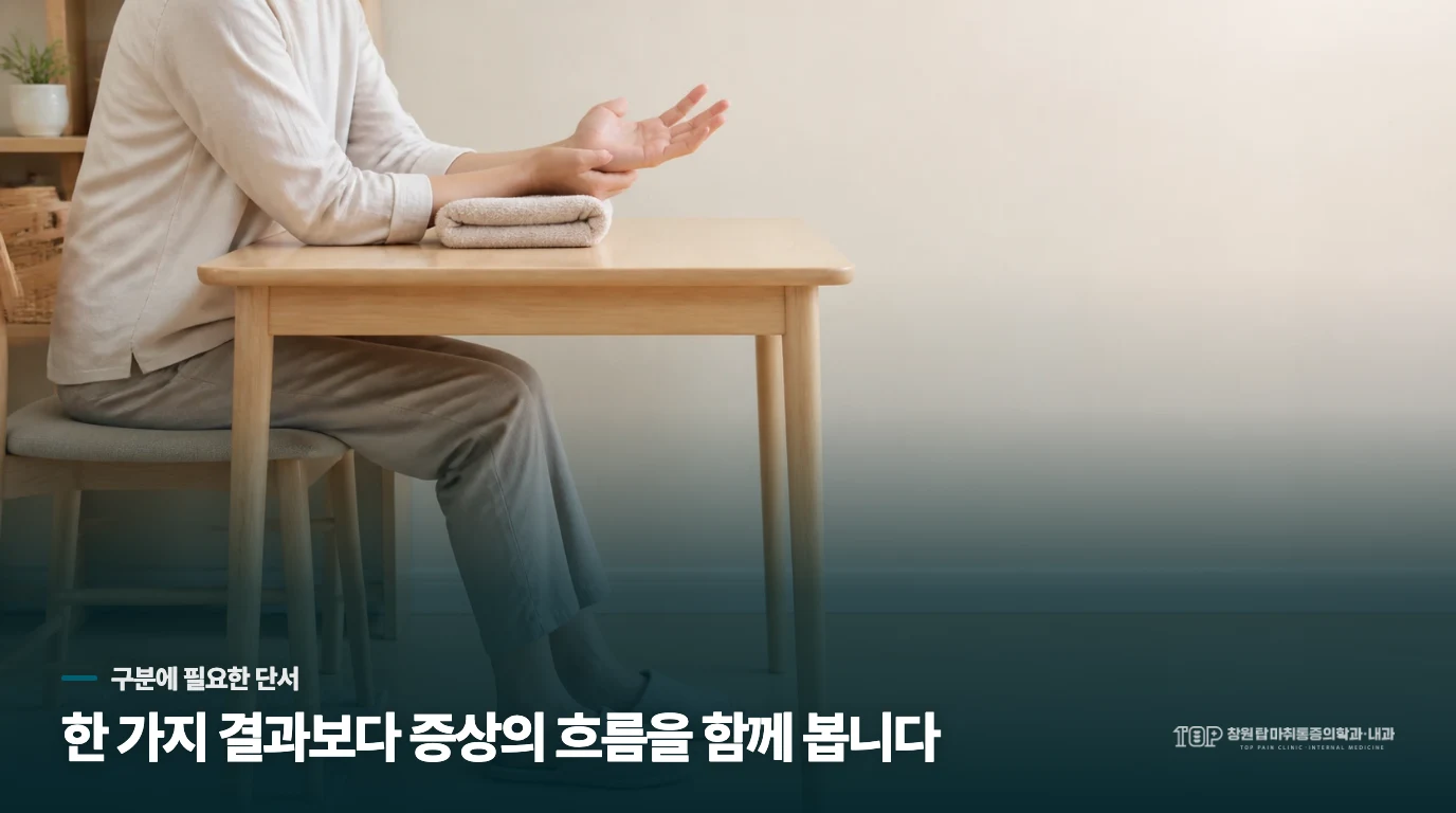 아픈 손가락을 계속 써도 되는지 판단하는 기준