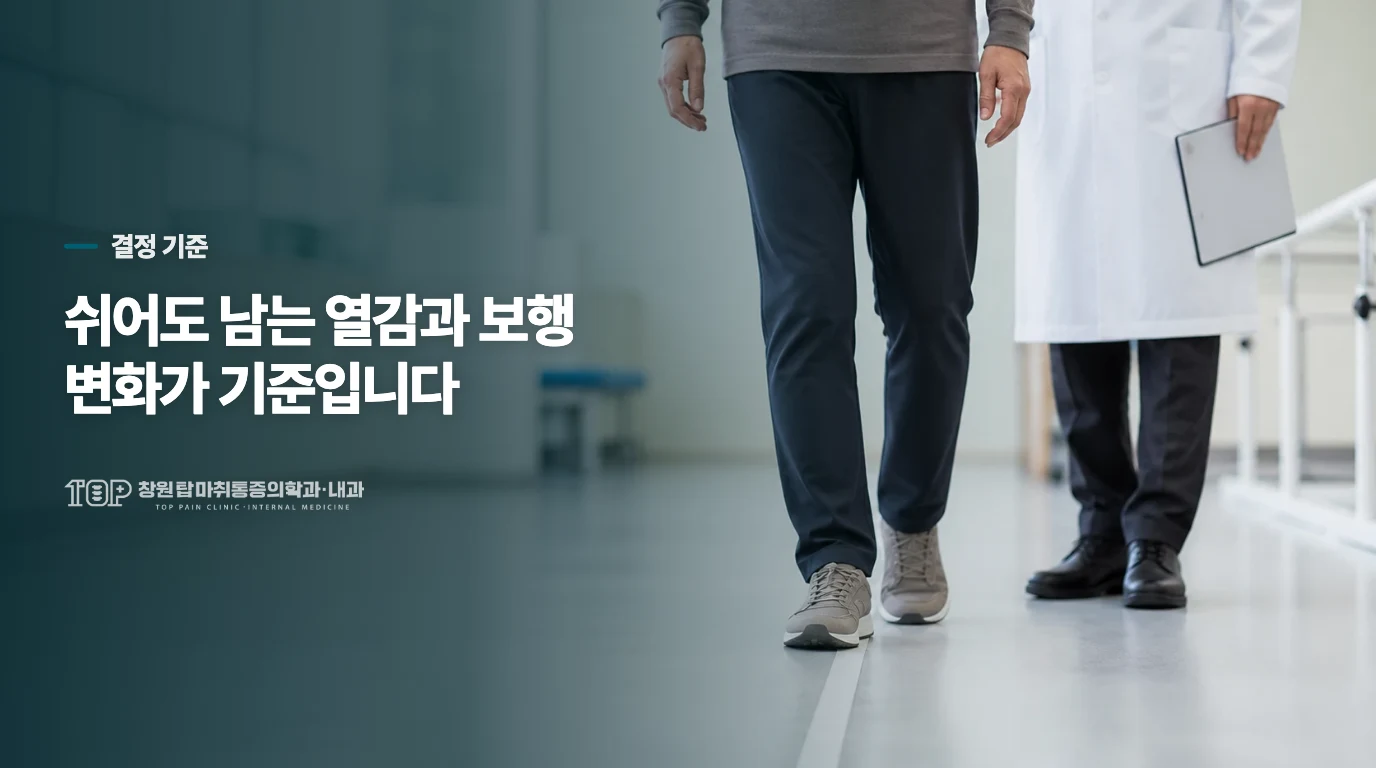 얼음찜질만 이어갈지 진찰받을지 결정하는 기준