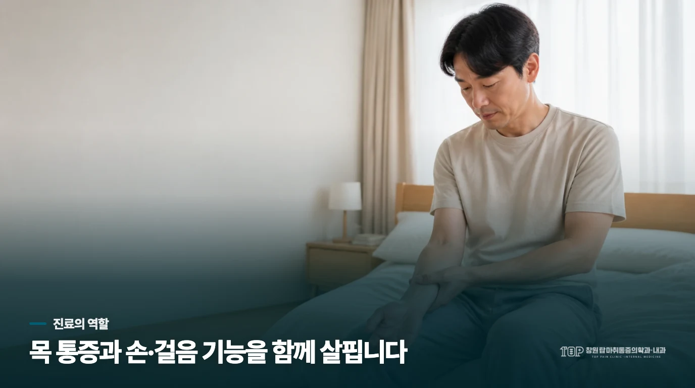 진료에서는 목 통증과 신경 기능을 한 흐름으로 봅니다