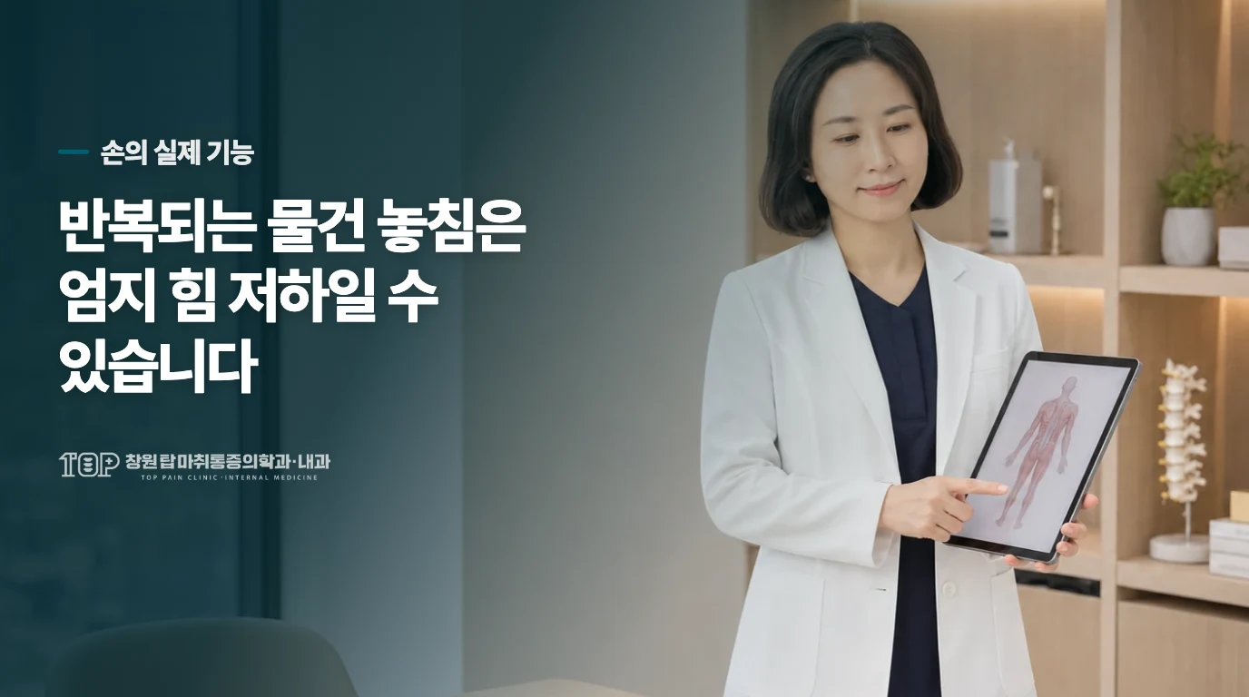 저림의 세기보다 엄지와 팔의 기능을 살펴야 합니다