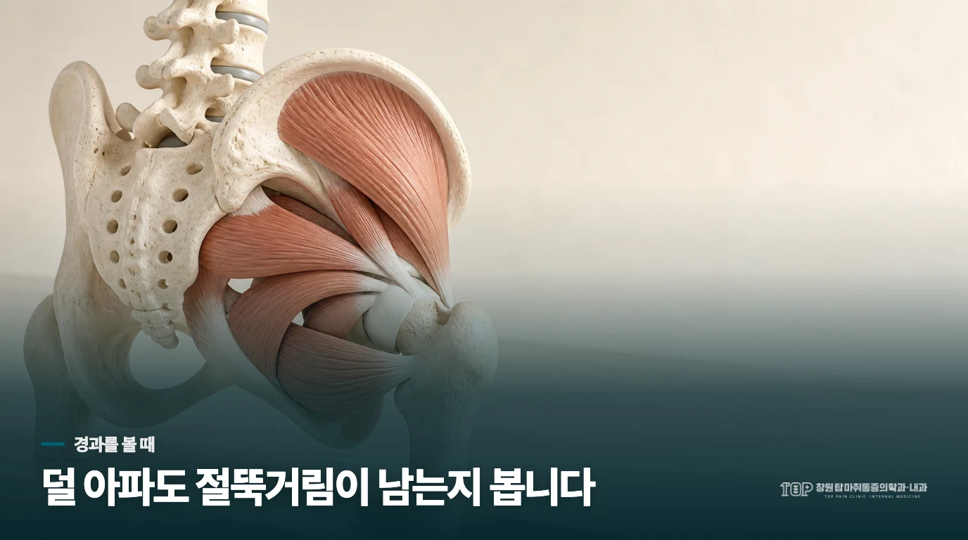 통증이 줄어도 걷는 모습은 함께 봐야 합니다