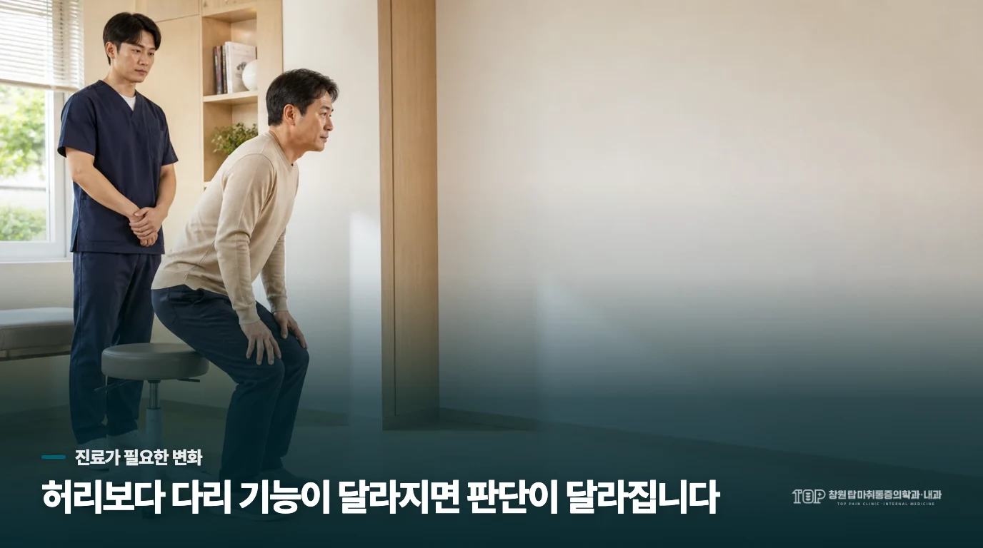 이럴 때는 다리 기능까지 살펴야 합니다