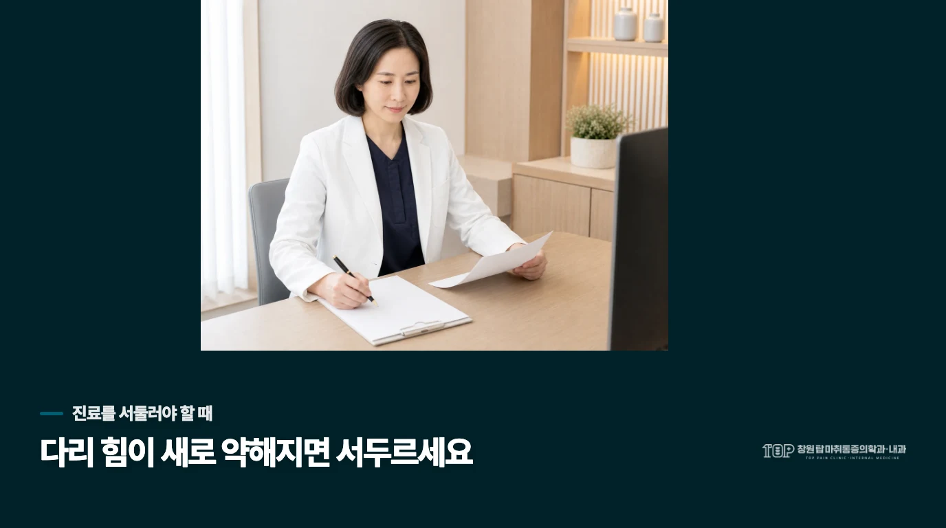통증보다 먼저 확인해야 하는 변화도 있습니다